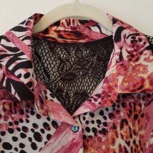 Antthony Lace back Animal Print Top
